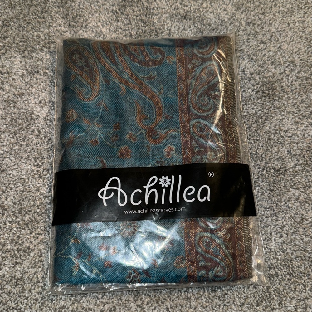 Achillea Blue Green Paisley Scarf